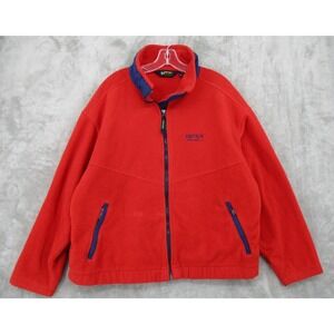 Vintage EBTEK Eddie Bauer Jacket Mens Large Full Zip Pockets Fleece Outdoor Red
